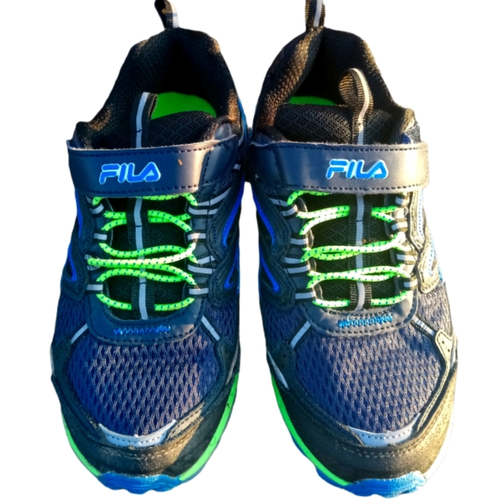 Fila Boys Blue and Lime Green shoes